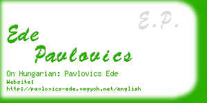 ede pavlovics business card